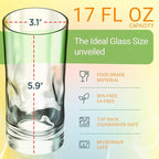 Bravario Unbreakable Plastic Drinking Glasses 17 oz | Dishwasher Safe - Image 4