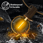 100ft 2-Pack Outdoor String Lights, Dimmable G40 LED String Lights - Image 2
