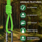 TECEUM Rope – 90 Feet x 1/4 Inch – Neon Green – Strong All-Purpose Utility Rope - Image 4