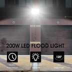 XYCN 200W LED Flood Light 2 Pack, 22500lm Super Bright Security Lights - Image 5