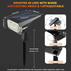 LEREKAM Solar Spotlights Outdoor, 40 LED s Color Changing RGB Waterproof - Image 7
