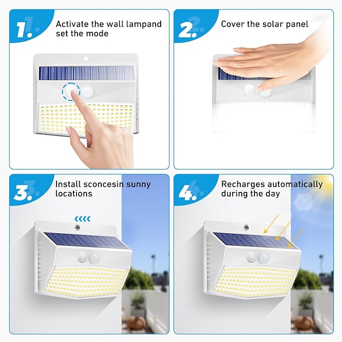 Peasur Solar Lights Outdoor Motion Sensor Security Light - Image 5