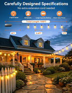 Brightever 100FT Solar String Lights Outdoor Waterproof - Image 2