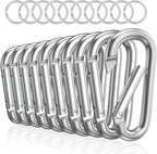 sprookber 3" Aluminum Carabiner D Ring, Caribeener Clips, Spring Snap Hook by Sprookber