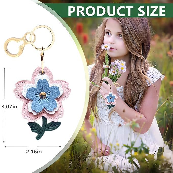 BORKUANA Leather Keychain Holder Case Compatible - Image 3