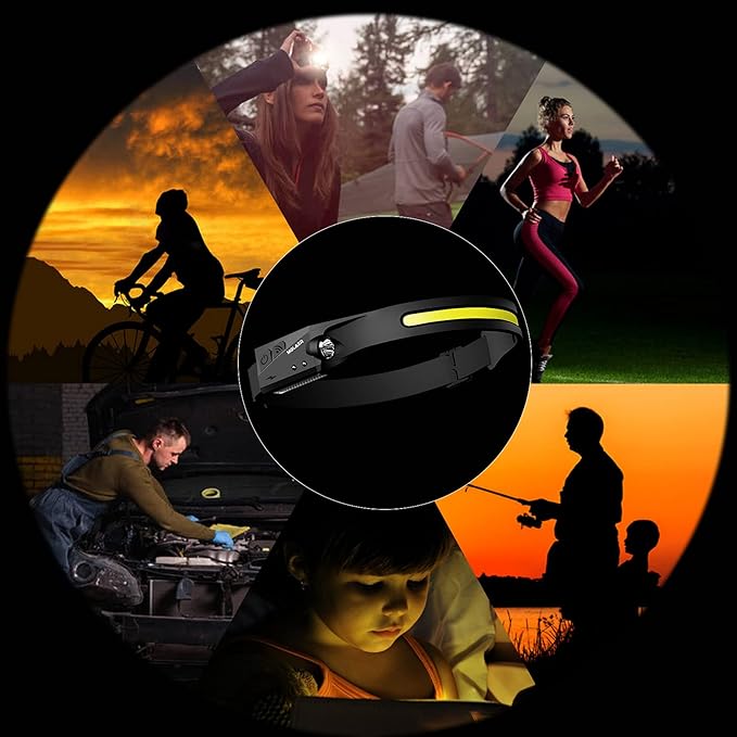 LED Headlamp Rechargeable Flashlight, Lightweight, Weatherproof, 2 Light Source - Image 7