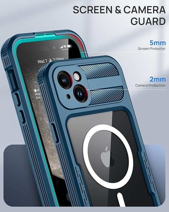 Lanhiem Magnetic for iPhone 15 Plus Case, IP68 Waterproof Dustproof Case - Image 7
