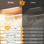 Gritin 14.7inch Under Cabinet Lighting Rechargeable 2 Pack- 3 Color Temps&5 - Image 2