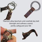 Titanium Alloy Keychain Clip & Leather Loop - Image 6
