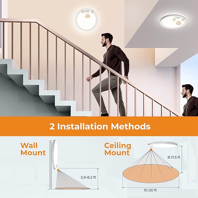 BLNAN Motion Sensor Ceiling Light Wired, 8.7 Inch 3000K 4000K 5000K Selectable - Image 7