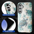 for Samsung Galaxy S24 Case, HL2 Ocean Sea Turtle Nautical Map Hybrid 2 Layer - Image 4