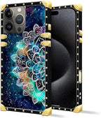 Compatible with iPhone 16 Pro Case, Starry Sky Colourful Mandala Luxury Golden - Image 2