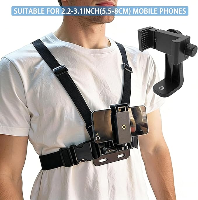 Adjustable Mobile Phone Chest Strap Harness Mount, Compatible - Image 3