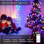 JMEXSUSS 100 LED Christmas Lights Indoor Plug in, 33ft 8 Mode Globe String - Image 9