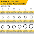 1075 PCS 37 Sizes 3-in-1 Universal Plumbing Repair Kit Includes O-Rings - Image 2