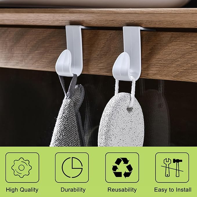 32Pcs Over Cabinet Door Hooks Plastic Over The Door Single Hook Space-Saving - Image 3