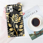 Compatible with iPhone 11 Pro Max Case, Shine Gold Rose Luxury Golden Decoration - Image 7