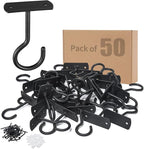 50Pack Ceiling Hooks Bulk for Hanging Plants Black 2.5in by QualityEfficiency
