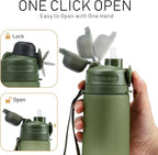 TakeToday Collapsible Water Bottles 21oz, Foldable Platinum Silicone Travel - Image 5