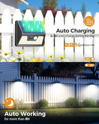 vighep 4 Pack Solar Motion Lights Outdoor, Waterproof Fence Lights Solar Powered - Image 3
