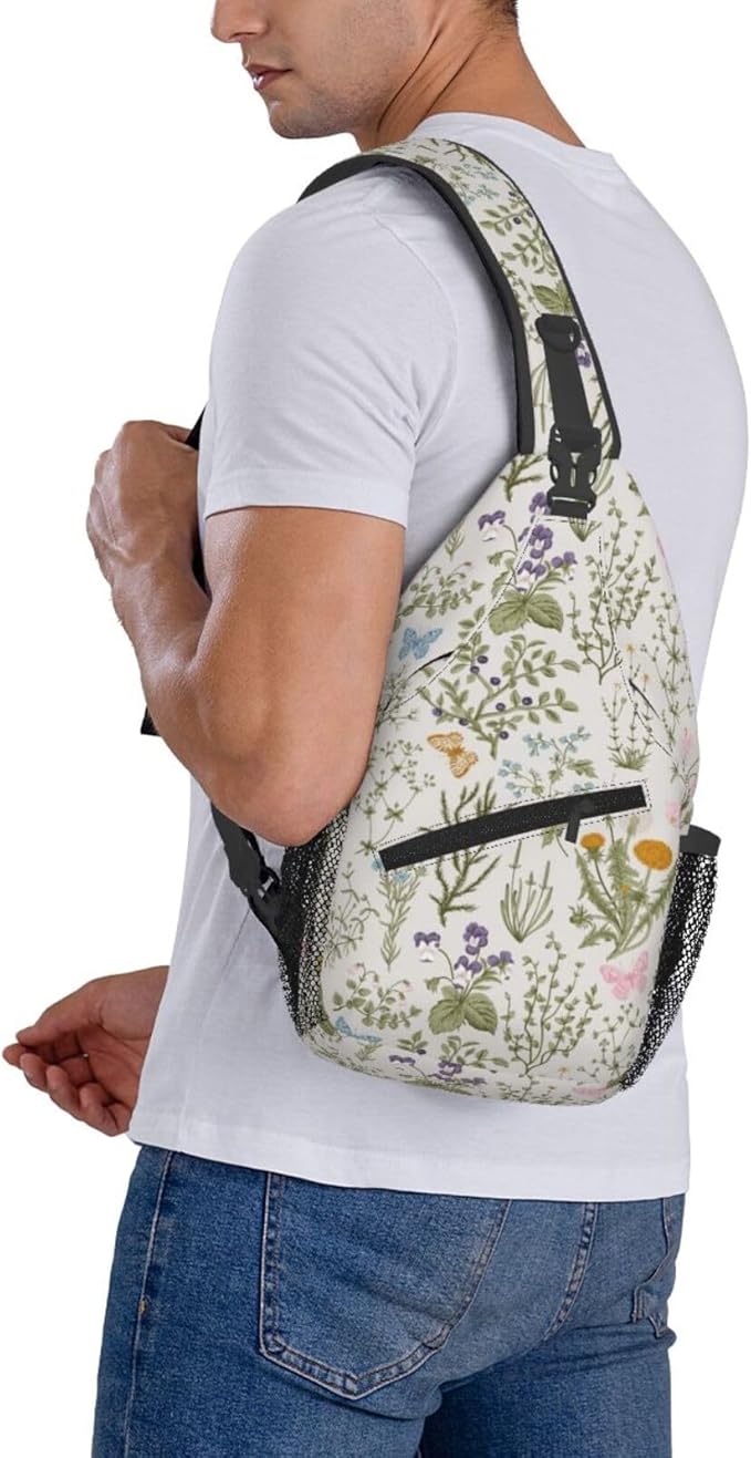 Tropical Floral Plant Crossbody Sling Bag - Image 7