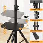 Tripod TV Stand with Shelf for 23-75 inch TVs up to 100 lbs, Outdoor TV Stand - Image 8