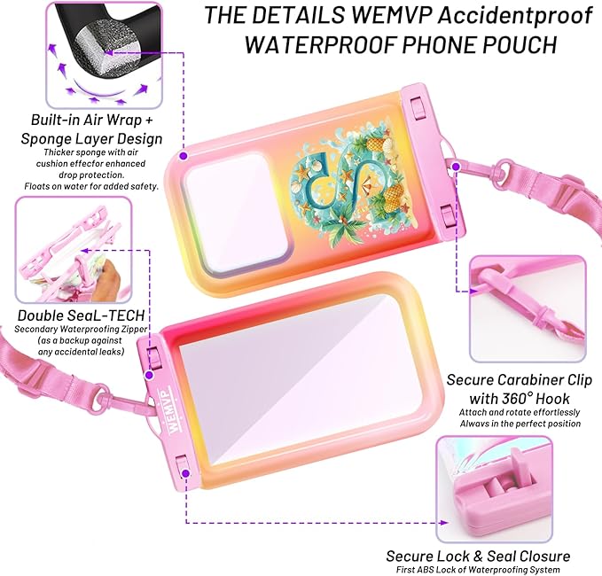 Personalized Initial Waterproof Phone Pouch Case - Image 3