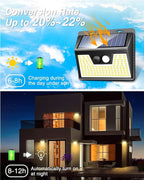Peasur LED Solar Lights Outdoor Motion Sensor, 2 Packs Waterproof Solar Power - Image 3