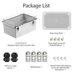 LeMotech Electrical Box, IP67 Waterproof Hinged Clear Cover Stainless Steel - Image 9