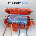 Flemoon Medium Outdoor Electrical Box, IP54 Waterproof Extension Cord Cover w/6 - Image 3