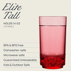 Drinique Unbreakable 14 Oz Drinking Glasses, Drinking Cups, Dishwasher Safe - Image 2