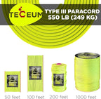 TECEUM 5/32" Paracord Rope 1000 – 1000ft / 200ft / 100ft / 50ft – Tactical - Image 9