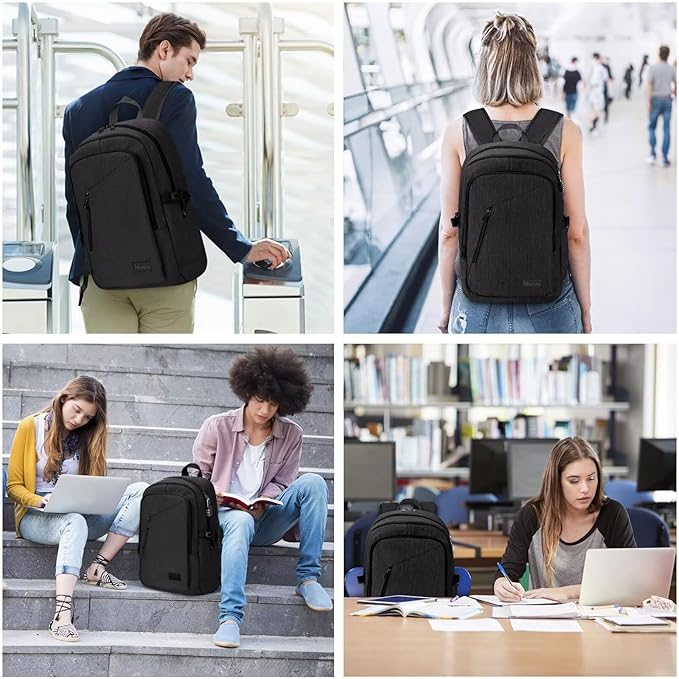 Mancro Business Travel Laptop Backpack, Anti Theft Slim Laptop Bag - Image 4