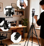 50" Aluminum Phone & Camera Tripod, Extendable Cell Phone Tripod Stand - Image 9