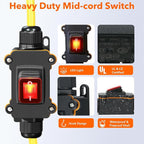 Heavy Duty Extension Cord with On/Off Switch, Outdoor Waterproof Inline Power - Image 3