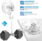 Quntis Suction Cup Hooks 4 Pack, Shower Wall, Glass Door - Image 2