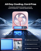 Otlonpe Personal Portable Desk Fan, 4000mAh Small Rechargeable Portable Fan - Image 3