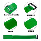 10 Pack Reusable Fastening Cable Ties and Cable Straps Green Color Adjustable - Image 4
