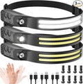 Beccason 3Pack LED Headlamp Rechargeable by Beccason