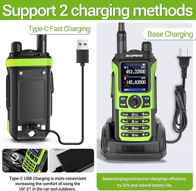 Baofeng Radio Ham Radio UV-21R UV-5R Ham Radio Handheld Rechargeable NOAA - Image 5