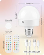 Rechargeable Light Bulbs with Remote Control, Battery Operated Light Bulbs - Image 8