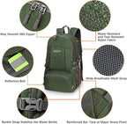 G4Free 40L Lightweight Packable Hiking Backpack, Waterproof Travel Daypack - Image 4