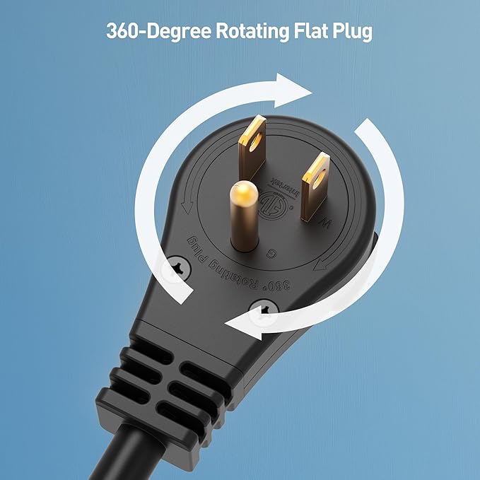 Cable Matters 2-Pack 16 AWG 360° Rotating Flat Plug Extension Cord - 10ft - Image 2