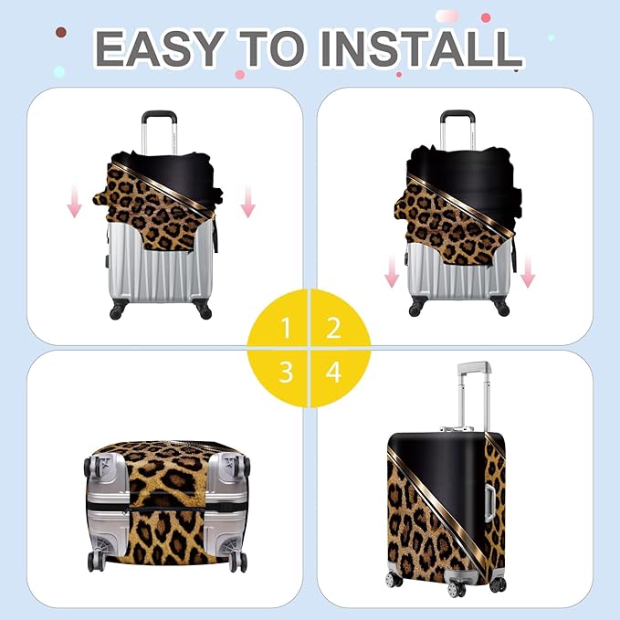 ANNA QUEEN Leopard Print Luggage Cover, Luxury Animal Pattern Suitcase Protector - Image 5