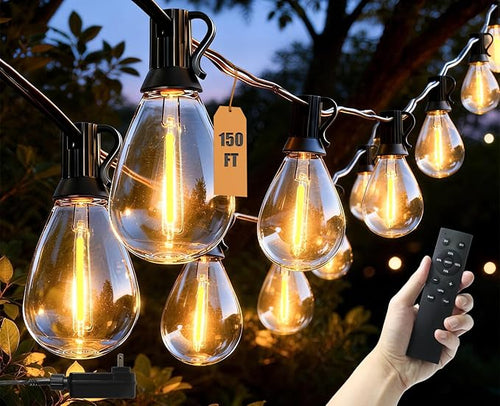 150FT Outdoor String Lights Waterproof, 50+2 Shatterproof S11 LED Bulbs by Unknown