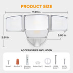 LUTEC 80W Dusk to Dawn Flood Lights Outdoor, 9000LM Super Bright LED Security - Image 7