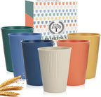 Homienly Drinking Glasses Wheat Straw cups, Unbreakable Alternative to 12oz by HOMIENLY