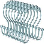 Bathway Shower Curtain Hooks, Shower Curtain Rings Rust Proof Double Hook - Image 7