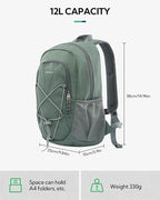WATERFLY 12L Small Hiking Backpack: Day Pack Lightweight Travel Bag Camping - Image 2