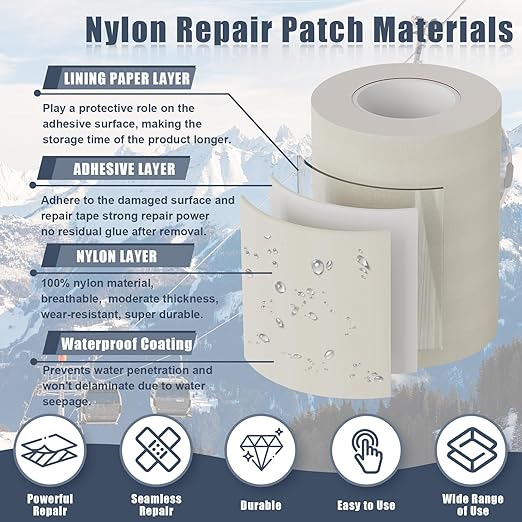 3x79 Inch Nylon Repair Patch Nylon Repair Tape Self Adhesive Fabric Tapes - Image 3